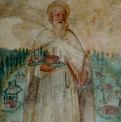 San Romualdo, fondatore del Monastero Certosino di Camaldoli, (dettaglio)